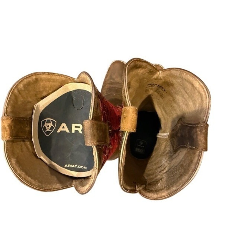 Ariat Red and Brown Heeled Boots - Picture 5 of 9